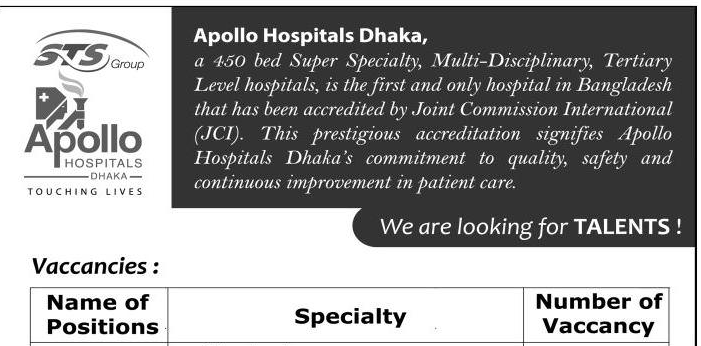 Apollo Hospitals Job Circular 2018
