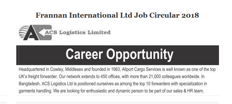 ACS Logistics job circular