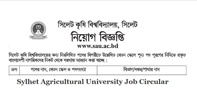 Sylhet Agricultural University Job Circular 2020